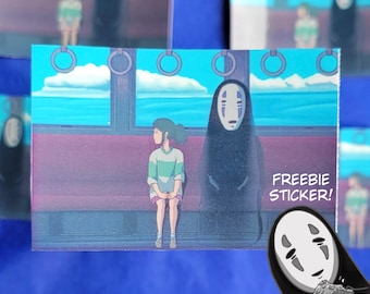 Spirited Away | Tågscen | Anime | Chihiro No Face Vinylklistermärke