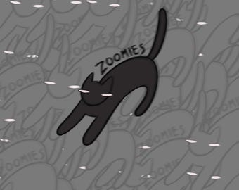 Katt Zoomies klistermärke
