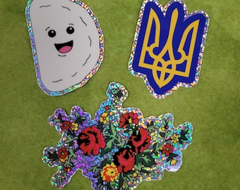 Ukrainian Glitter Stickers