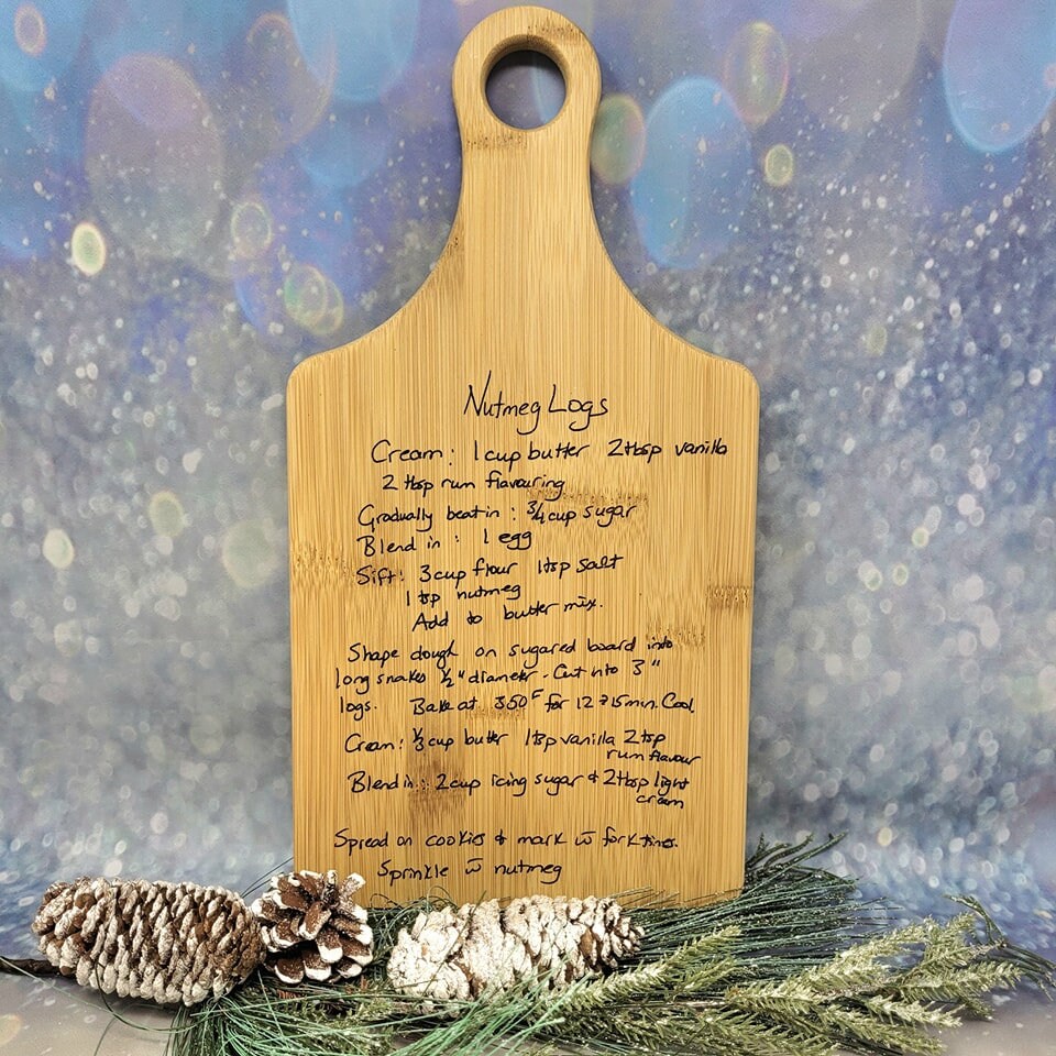 Custom Engraved Bamboo Recipe Cutting Board