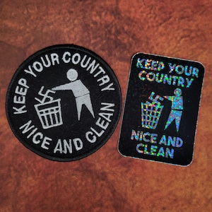 Keep Your Country Clean Nzi Trash Sew-On Patch & Sticker image 1