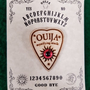 Laser Cut & Engraved Ouija Planchette pin