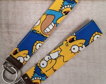 The Simpsons Multi Print Key Fob Wristlet Keychain