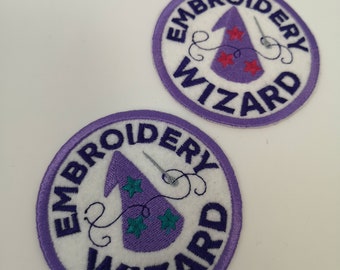 Crafty Merit Badge Sew-On Patch - Embroidery Wizard