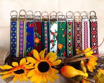 Ukrainian Trim Key Fob Wristlet Keychain