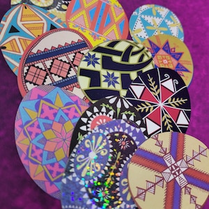 Pegatinas de papel con estampado Pysanka ucraniano