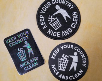 Keep Your Country Clean N@zi Trash Sew-On Patch & Sticker