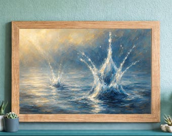 Rain Splash Fine Art Print – Dynamic Water Motion Wall Art (Digital Download)