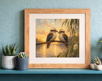 Kookaburra Bird Print, Australian Wildlife Art, Coastal Nursery Decor (Instant Download)