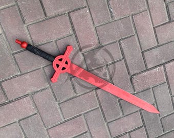 Spada di sangue demoniaco di Finn / Oggetto da collezione in acciaio rosso fatto a mano