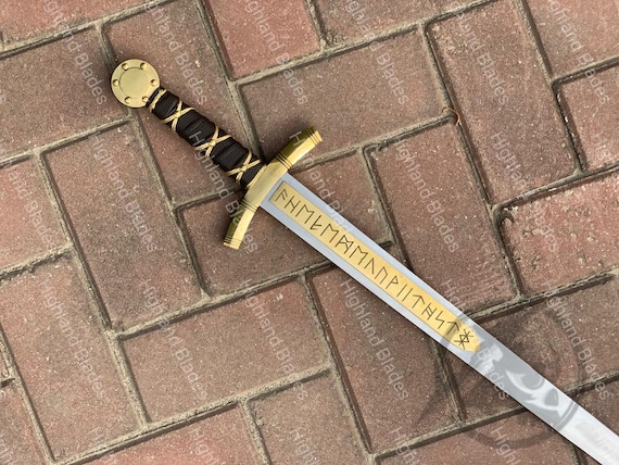 Merlin Excalibur Sword: Medieval Fantasy Collectible with Brass Accents