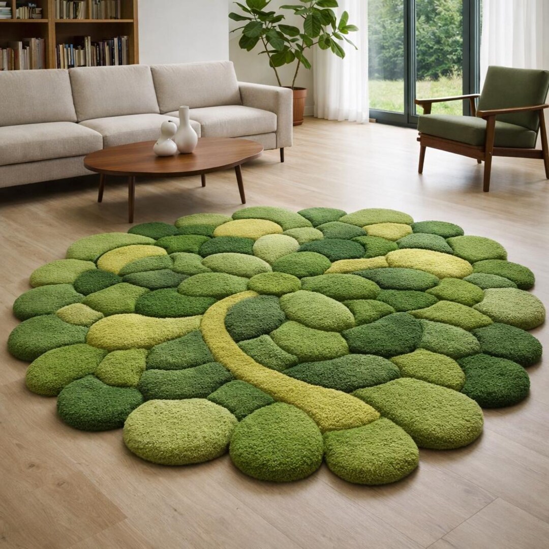 Handmade Wool Moss Rug: 3D Tufted Forest Floor Carpet - Etsy