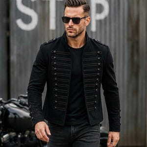 Napoleon Jacket Black Men - Etsy