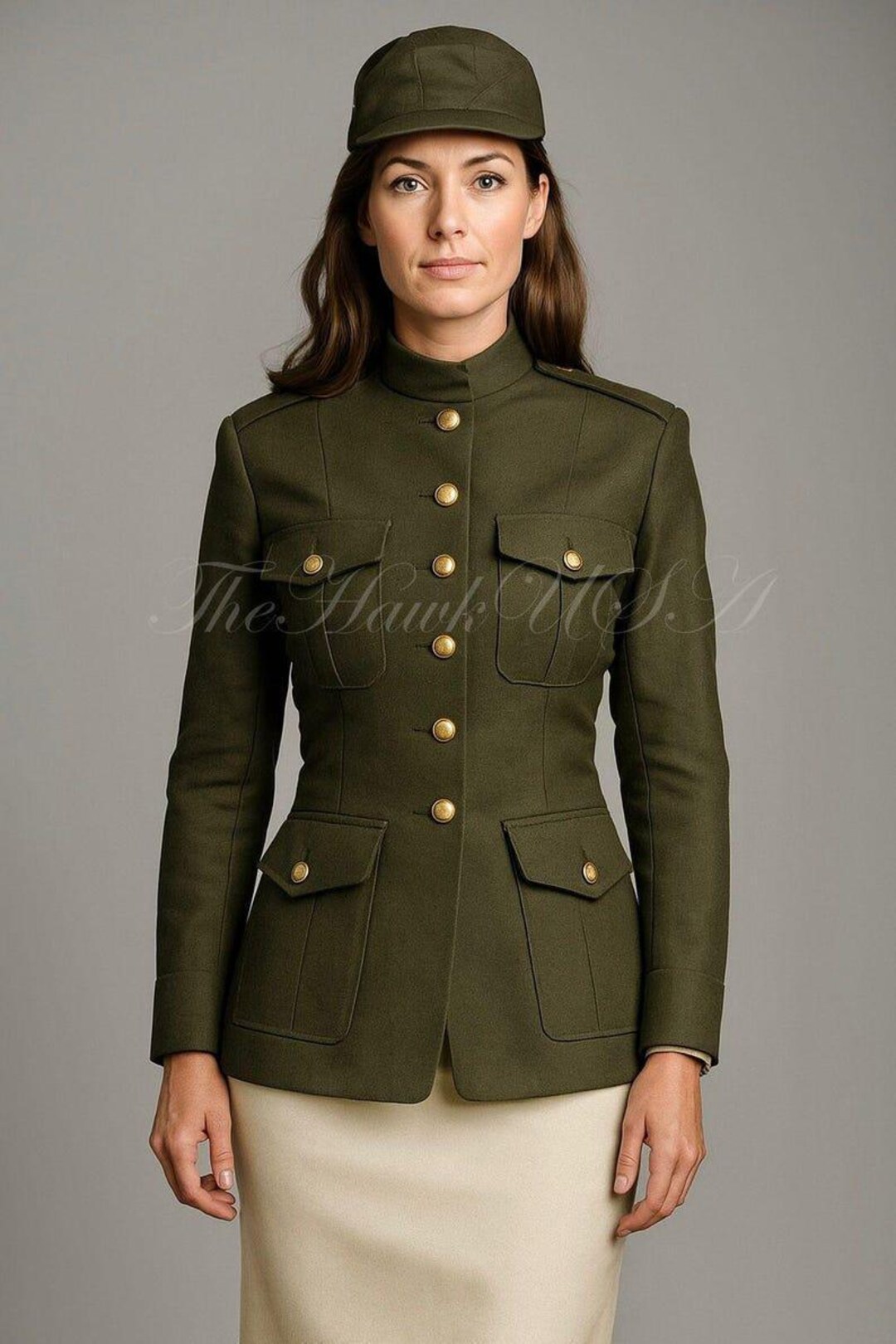 Women s Military Green Wool Tail Coat Vintage Army Officer Tail Jacket women-s-military-green-wool-tail-coat-vintage-army-officer-tail-jacket