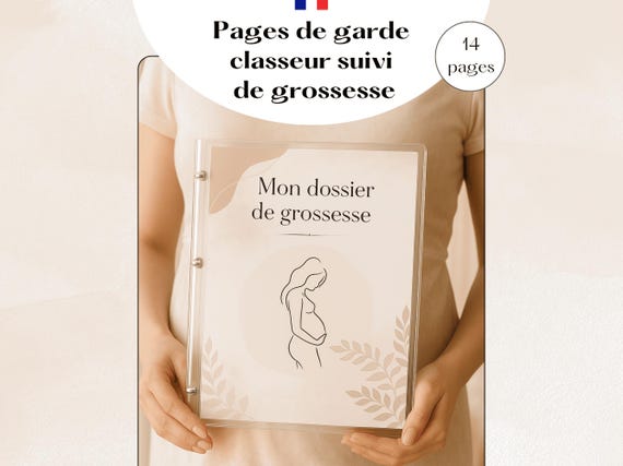 Classeur grossesse suivi, cadeau grossesse, pages intercalaires dossier maternité, cadeau future maman, dossier grossesse, cadeau maternité