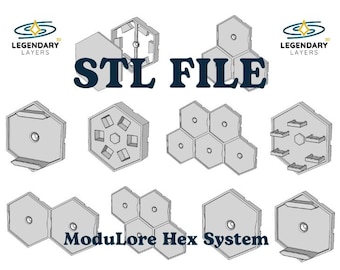 ModuLore Hex System -Full ModuLore Bundle - STL 3D Print File - Lorcana Accessories