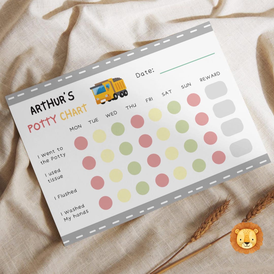 Boys Potty Training Reward Chart A4 | Toddler Sticker Chart Printable ...