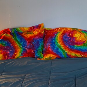 Pillow Cases, Handmade, Festive rainbow colors, Great gift