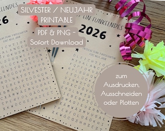 Printable New Year's Eve Card – Small New Year's Eve Gift · New Year's Eve Souvenir · New Year's Eve Ritual · Last-Minute New Year's Eve Decoration · Word Search Game