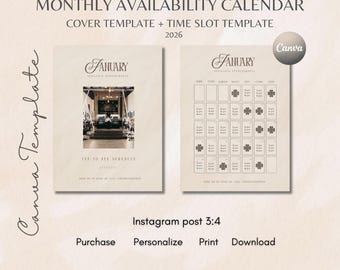 Monthly Availability Template Canva 2026