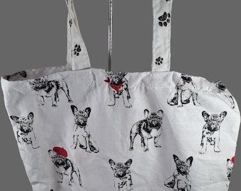 French Bulldog Tote Bag • Compact Reusable Shopping Bag for Dog Lovers