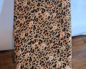 Leopard Print Fabric Pouch, Phone & Glasses Case, Handmade Cotton Sleeve