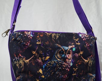 Convertible Owl Backpack Tote Bag • 2-in-1 Shoulder Bag, Handmade Fabric Rucksack