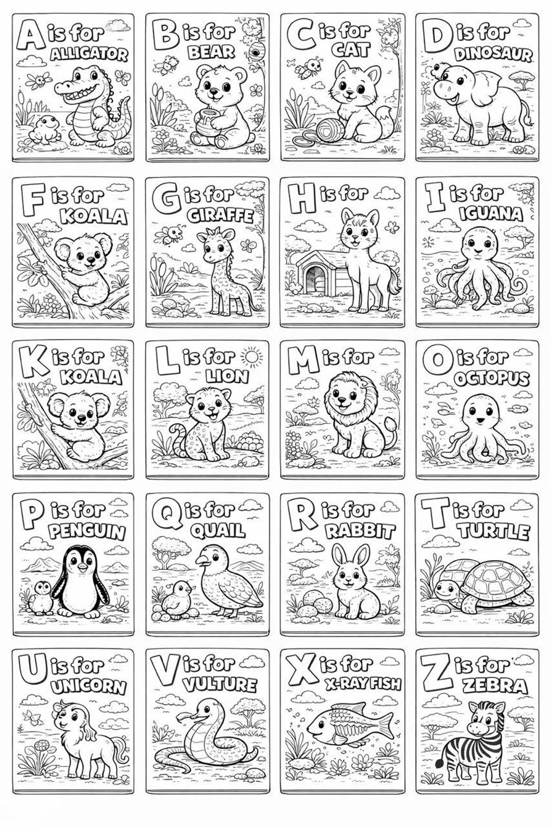 ABC Alphabet Coloring Book for Kids | Printable Letter Coloring Pages ...