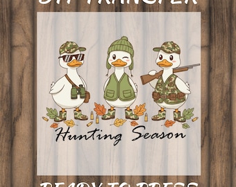 Silly Goose Hunting Season DTF Heat Transfer - Camo Ready to Press, Preppy Goose Print