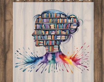 Book Lover DTF Transfer Ready to Press ,Reading Teacher Gift Library Bookish Art