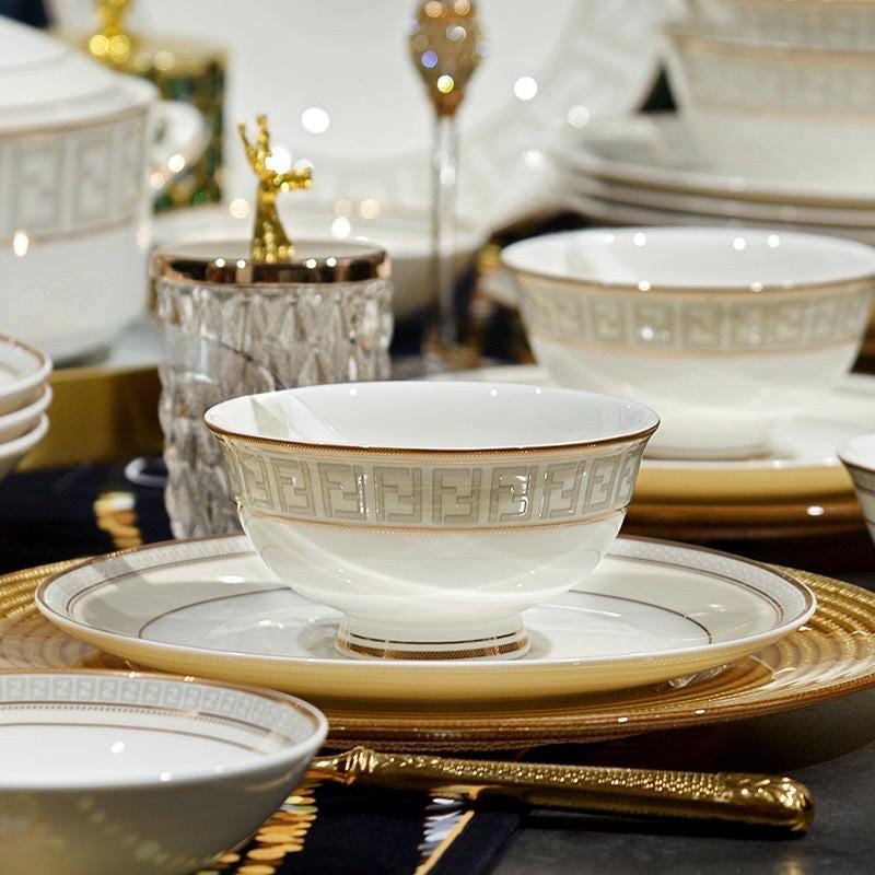 Luxury Fine Bone China 53 Piece Dinner Set - Etsy