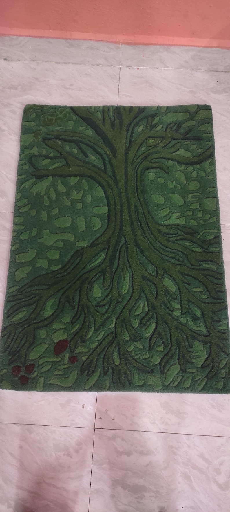 Tree Design Rugs Luxury 100% Wool Banyan Tree Rug | Hand-tufted Forest Design Carpet ...
