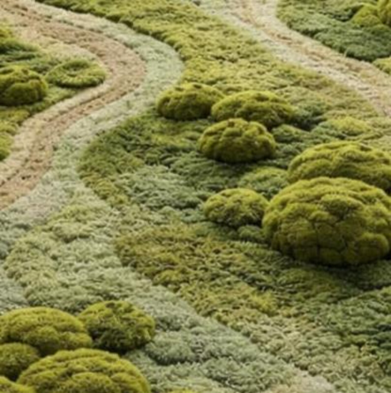 Hand Tufted Moss Landscape Rug | 3D Green Nature Inspired Area Rug ...