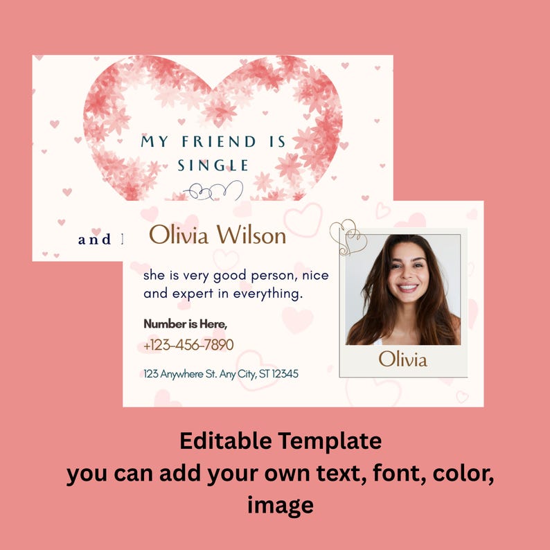 My Friend is Dating Business Card, Editable Dating Business Card ...