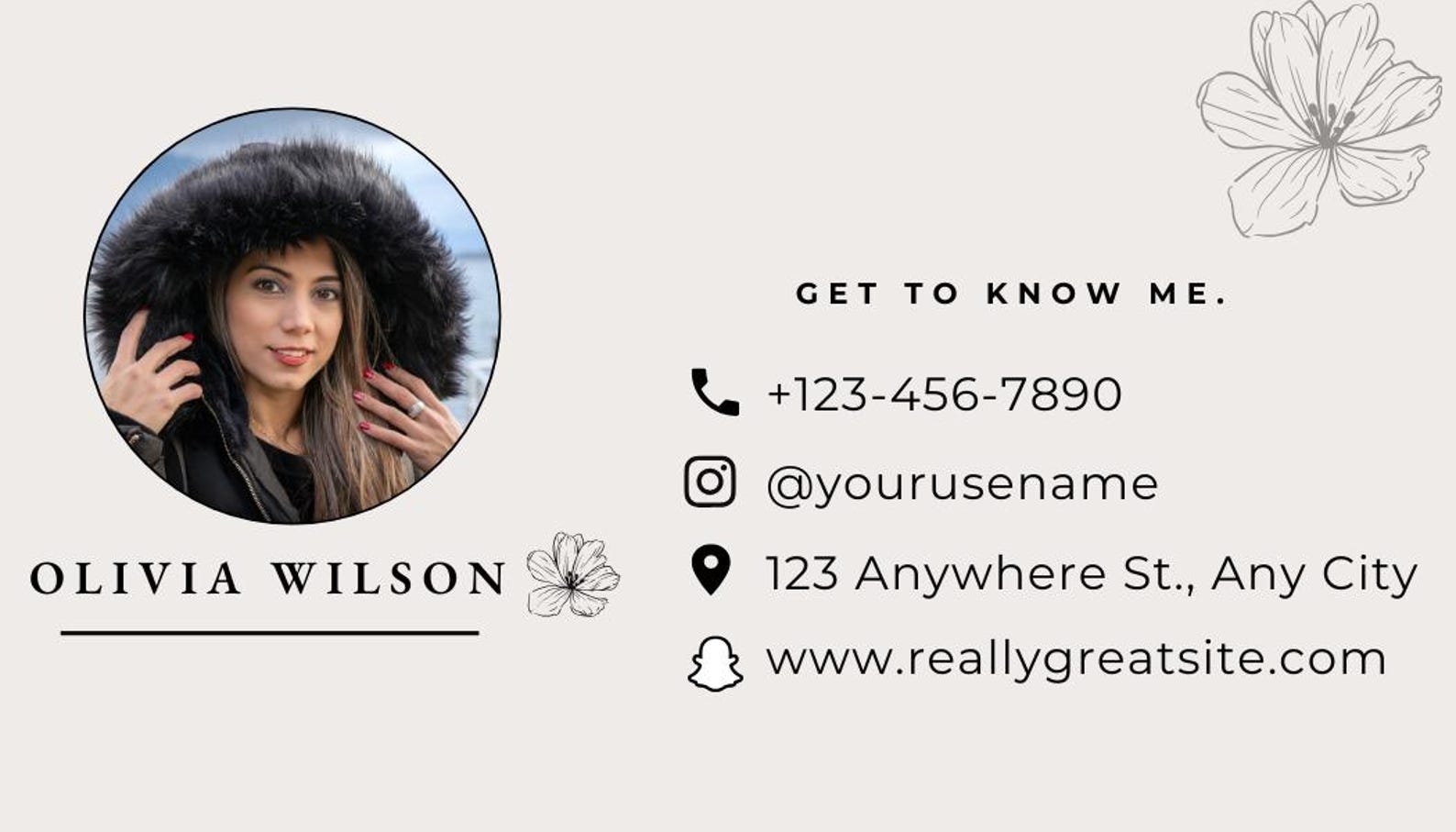 Dating Business Card Template, Social Media Contact Card (digital ...
