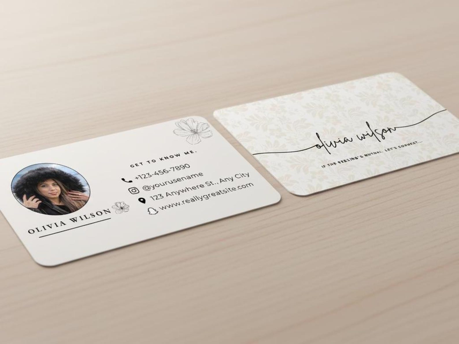 Dating Business Card Template, Social Media Contact Card (digital ...