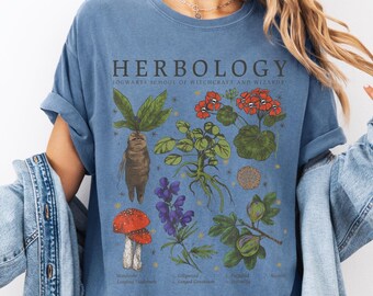 Herbology Comfort Colors® Shirt, Botanical Magic Plants Tee, Wizard Herbology Tshirt, Bookish Witchy Gift, Vintage Botanical Shirt