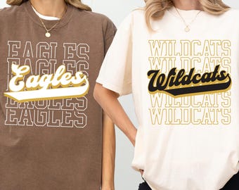 School Mascot Spirit Shirt, Comfort Colors® Back to School Tee, Teacher Student Team Spirit T-Shirt