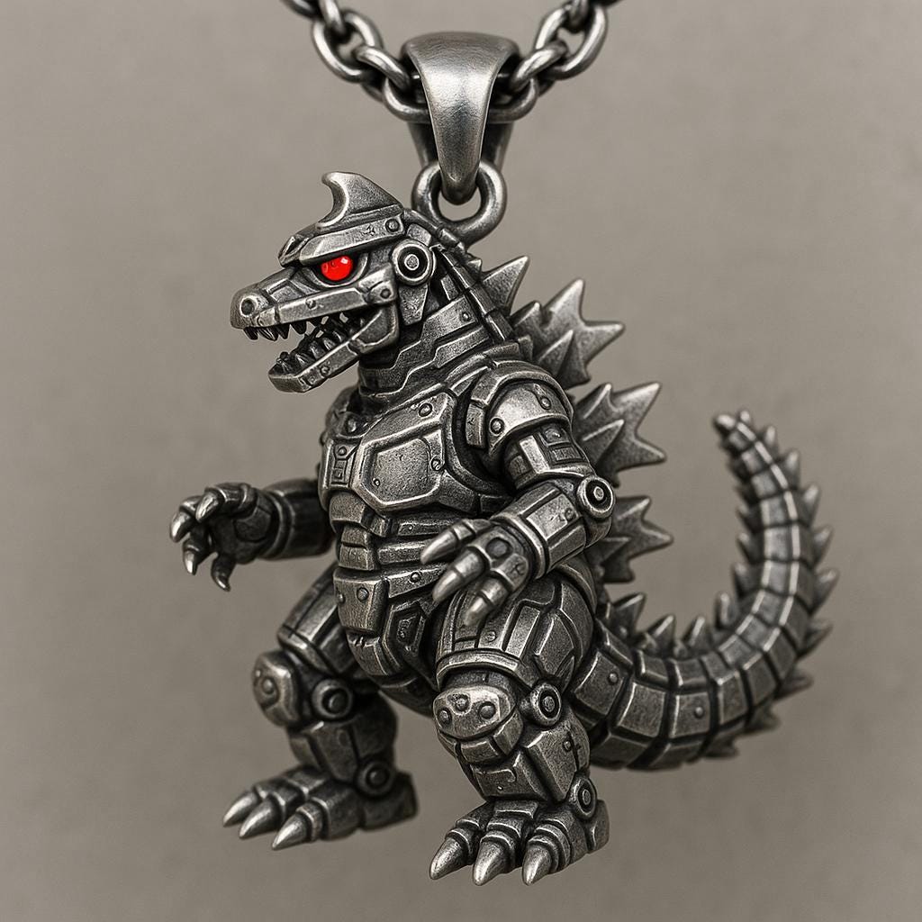 Godzilla Necklace - Etsy