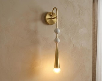 Brass Marble Sconce