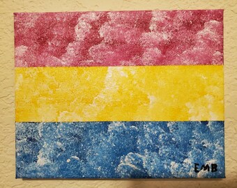 Pansexual Pride Flag Clouds Painting