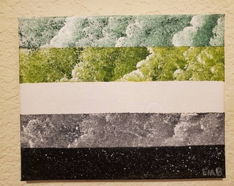 Aromantic Clouds Pride Flag Painting