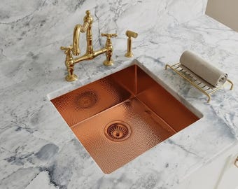Copper Prep Sink – Handmade Hammered Moroccan Basin for Kitchen