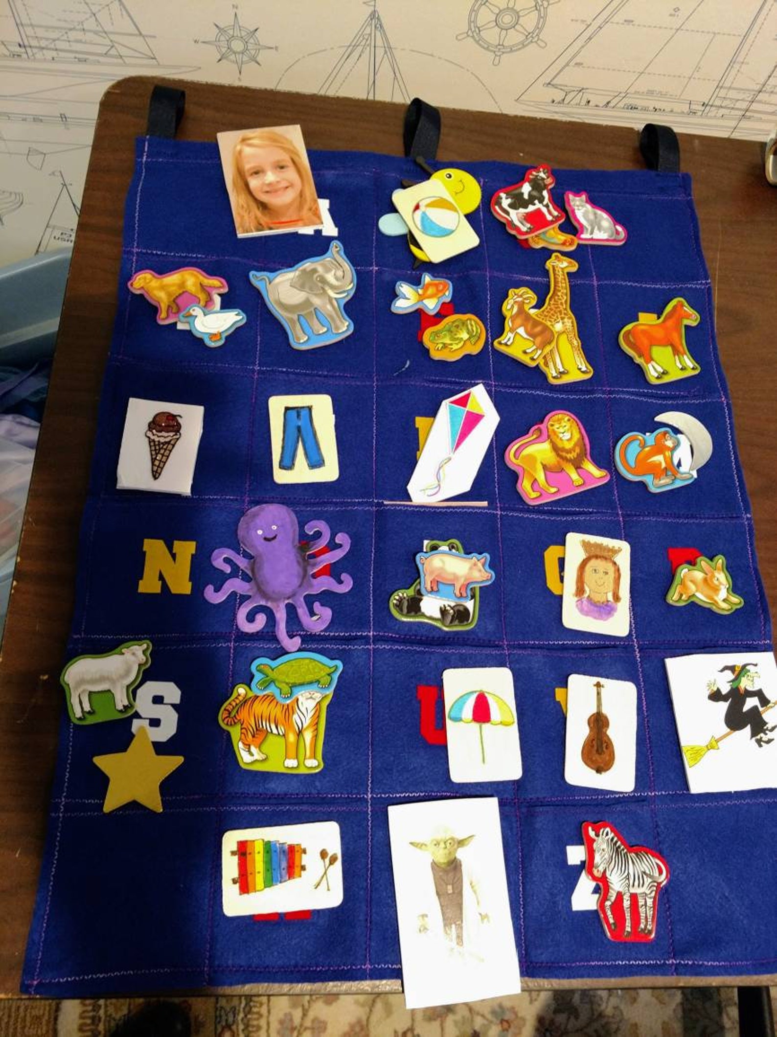 ABC Pocket Chart Handmade Learning Tool Etsy English Chart Handmade