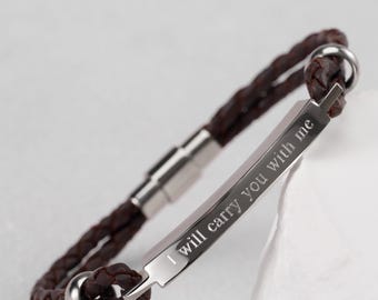 Personalized sympathy gift for loss - personalized bereavement gift - sorry for your loss gift - personalized  leather bracelet