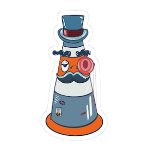 Gepflegter Verkehrskegel-Aufkleber | Lustige Charakterzeichnung