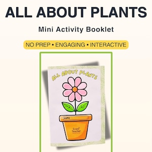Cuadernillo de actividades sobre el ciclo de vida de las plantas, partes de la ciencia de las plantas (imprimible) (descarga digital)