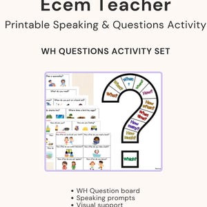 Schede di conversazione WH-Questions / Pacchetto di apprendimento interattivo ESL