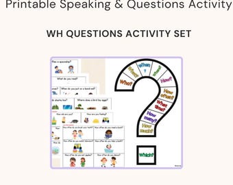 Schede di conversazione WH-Questions / Pacchetto di apprendimento interattivo ESL