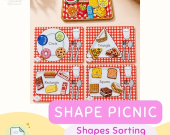 Form Picknick – Druckbares Englisch-Lernspiel | Formen & Lebensmittelwortschatz